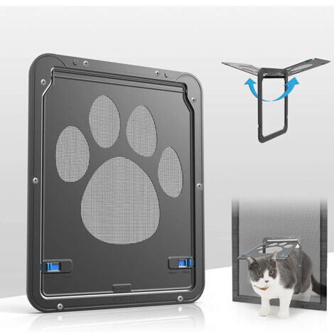 Pack de 2 Porte moustiquaire pour animaux de compagnie dimensions intérieures 20 x 26 cm Porte pour chat avec pages verrouillables Convient aux chats et aux petits chiens