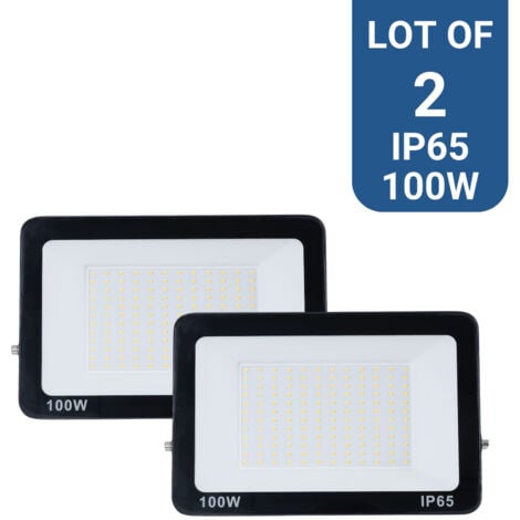 BARCELONA LED Pack de 2 Focos proyectores para exterior LED 100W 7847LM IP65 Blanco Frío