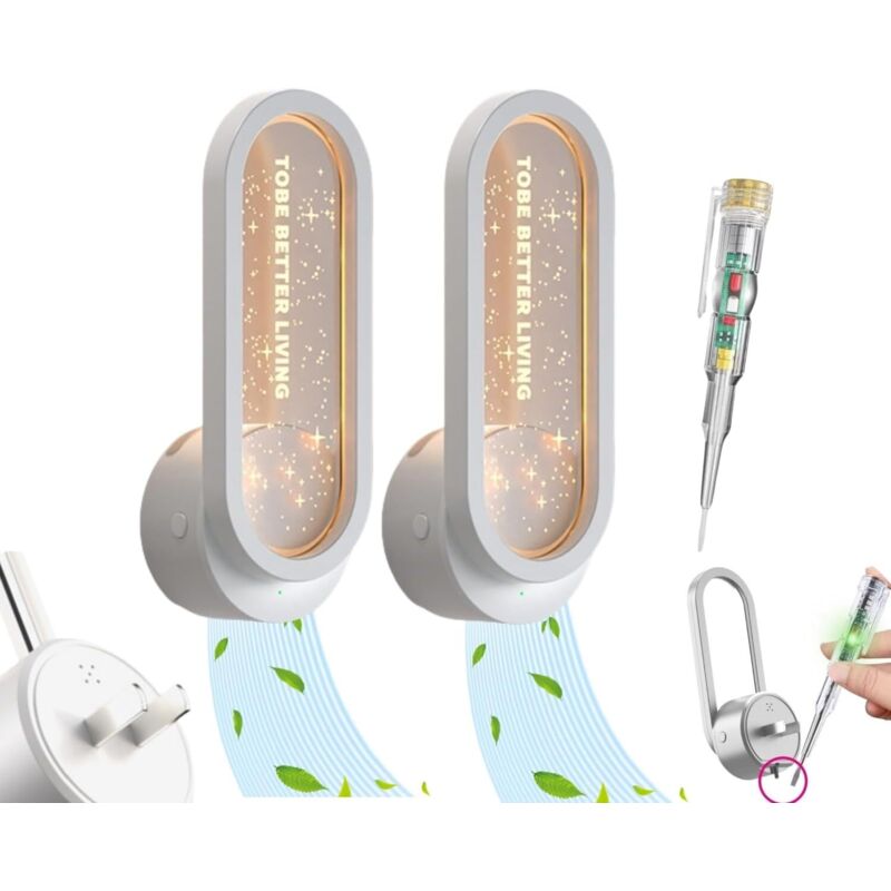 Pack de 2 purificateurs d'air enfichables, ioniseurs d'air,