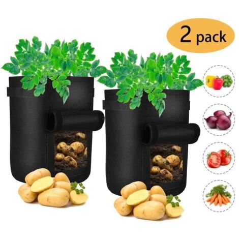 Pack de 2 Sacs de Culture pour Pommes de Terre, 7 Gallons - Pots en Tissu Non Tissé pour Pommes de Terre, Carottes et Tomates
