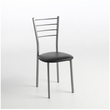 Pack de 2 sillas Berlin estructura gris tapizado negro, 90 cm(alto)38 cm(ancho)38 cm(largo)