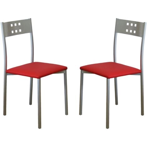 Pack de 2 Sillas de Cocina Costa Estilo Moderno en Color Rojo 41x86x41 cm