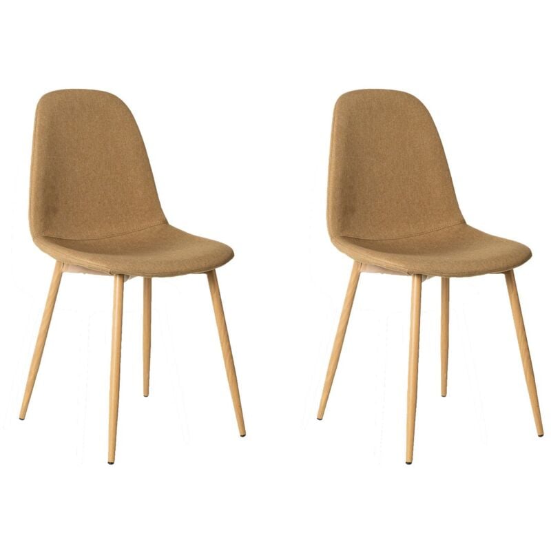 

Pack de 2 sillas de comedor tapizadas beige de tela y metalde 47x51x81 cm
