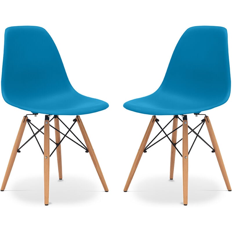 

Silla de comedor James Madera Estilo Escandinavo Diseño Premium - Pack de 2 Azul oscuro