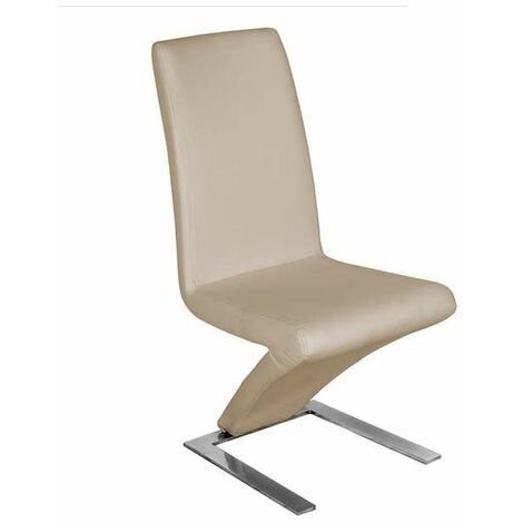 Pack de 2 sillas modelo Paloma en polipiel capuchino, 46 x 69 x 99/48 cm (largo x ancho x alto)