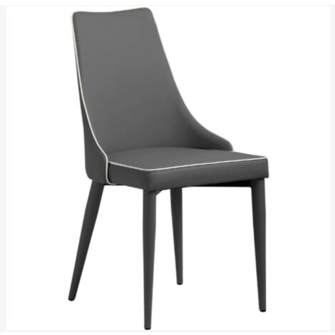Pack de 2 sillas modelo Paola acabado polipiel gris, 50 x 58 x 92/49 cm (largo x ancho x alto)