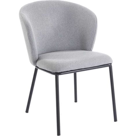 Pack de 2 sillas para cocina o comedor Margot tapizado textil gris/negro, 82cm(alto) 63cm(ancho) 60cm(largo)