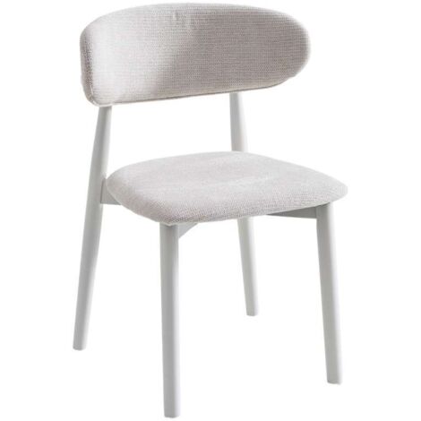 Pack de 2 sillas para cocina o comedor Vera tapizado textil beige/blanco,79cm(alto) 48cm(ancho) 45cm(largo)