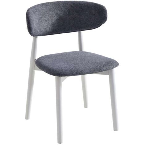 Pack de 2 sillas para cocina o comedor Vera tapizado textil gris/blanco,79cm(alto) 48cm(ancho) 45cm(largo)