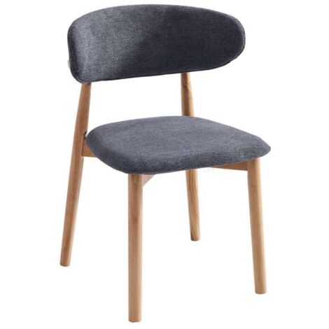 Pack de 2 sillas para cocina o comedor Vera tapizado textil gris/natural,79cm(alto) 48cm(ancho) 45cm(largo)
