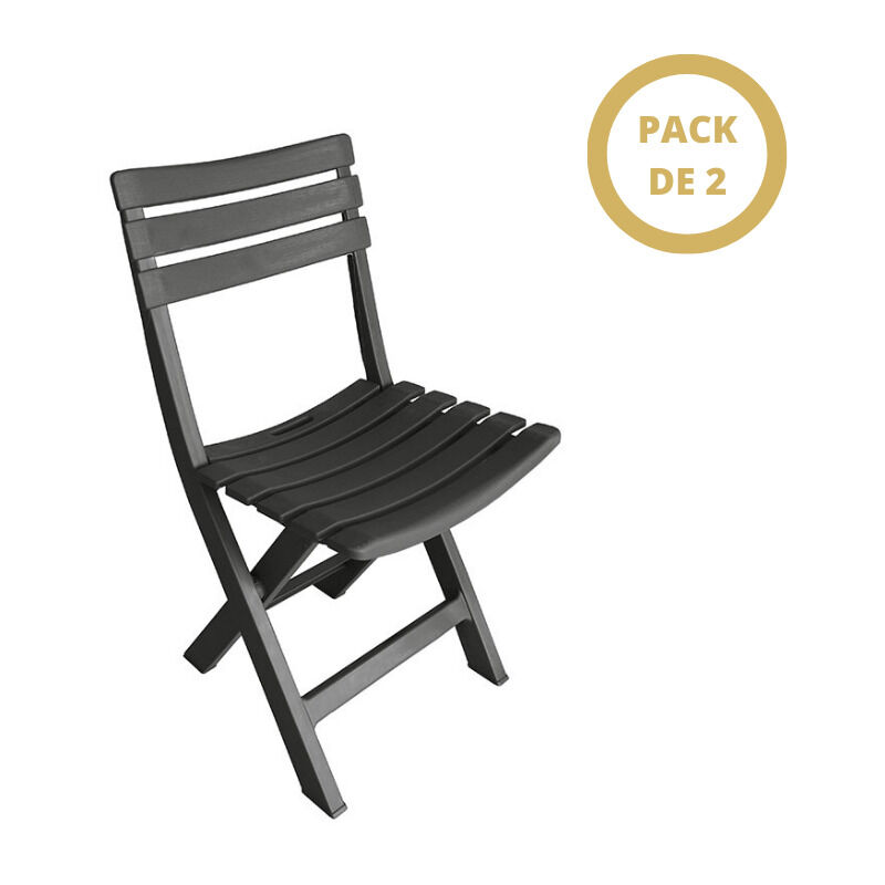 

Pack de 2 sillas plegables de jardín Liberty Antracita