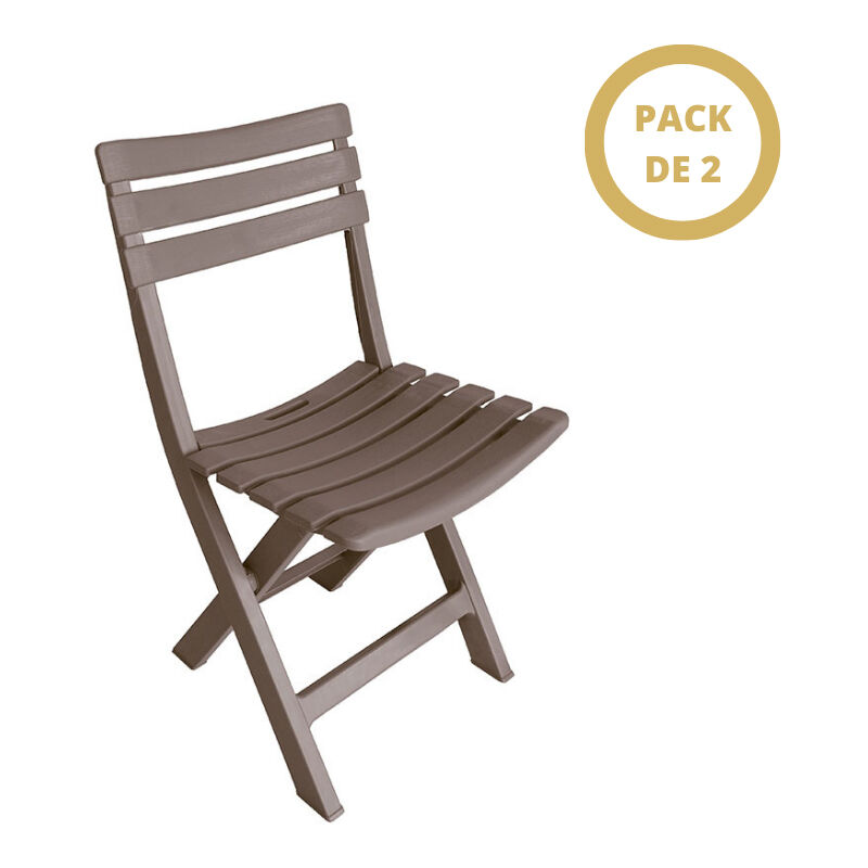 

Pack de 2 sillas de jardín plegables Liberty Taupe