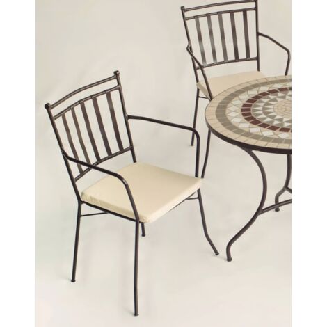 Pack de 2 sillones acero Shifa-3BR negro apilable con cojín 90 cm(alto) 54 cm(ancho)54 cm(fondo)