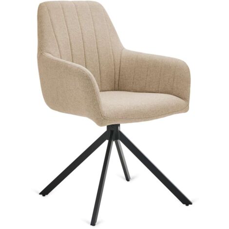 Pack de 2 sillones Gabi tapizadas en textil beige tostado, 85cm(alto) 42cm(ancho) 58cm(fondo)