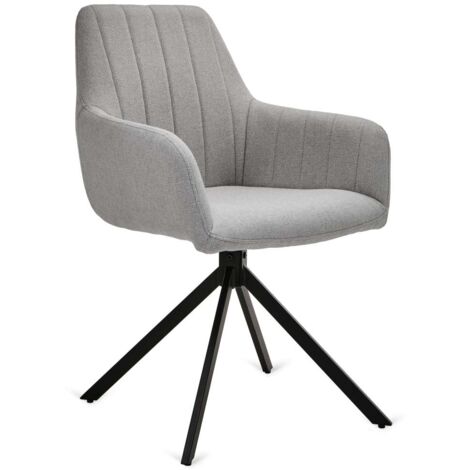 Pack de 2 sillones Gabi tapizadas en textil gris, 85cm(alto) 42cm(ancho) 58cm(fondo)