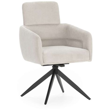 Pack de 2 sillones giratorios modelo Maggie tapizado textil gris claro, 93cm(alto) 58cm(ancho) 63cm(largo)