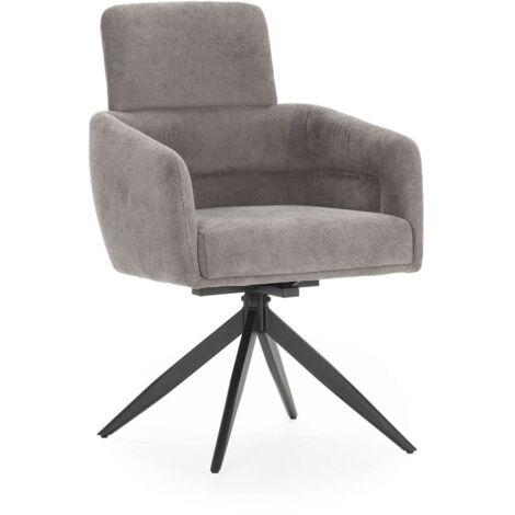 Pack de 2 sillones giratorios modelo Maggie tapizado textil gris oscuro, 93cm(alto) 58cm(ancho) 63cm(largo)