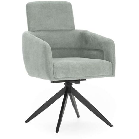 Pack de 2 sillones giratorios modelo Maggie tapizado textil turquesa, 93cm(alto) 58cm(ancho) 63cm(largo)