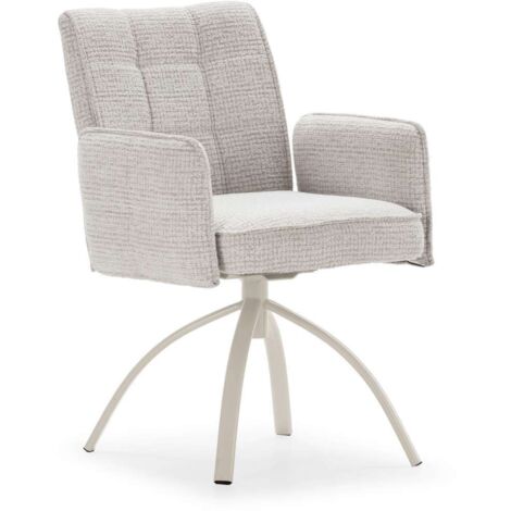 Pack de 2 sillones giratorios modelo Noah tapizado textil beige, 85cm(alto) 56cm(ancho) 63cm(largo)
