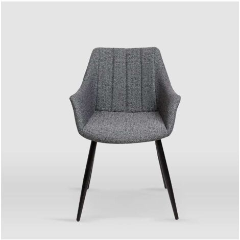 Pack de 2 sillones modelo Renata tapizados en textil gris piedra, 57cm(ancho ) 83.5cm(altura) 58.5cm(fondo)