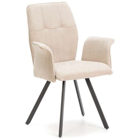 Pack de 2 sillones modelo Unai tapizado textil beige, 89cm(alto) 60cm(ancho) 62cm(largo)