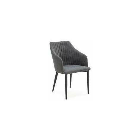 Pack de 2 sillones para comedor Marc tapizado textil negro, 88cm(alto) 55cm(ancho) 57cm(fondo)