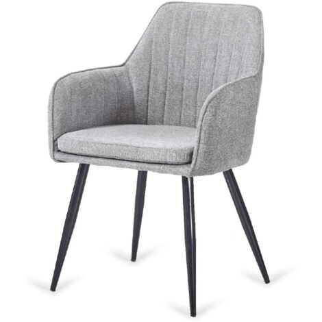 Pack de 2 sillones Víctor tapizado gris, 85 cm(alto)58 cm(ancho)55 cm(largo)