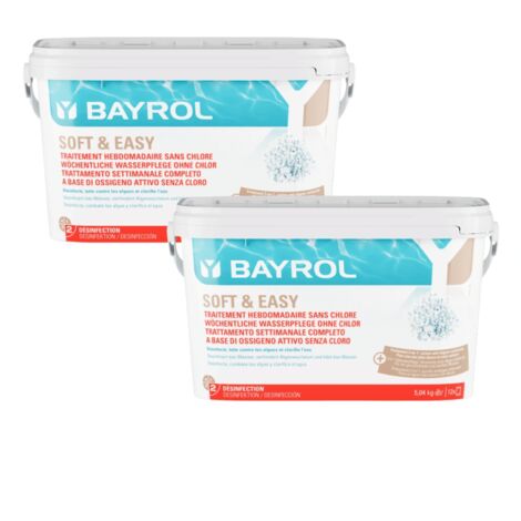 Pack de 2 Soft & Easy 30m3 à base oxygène actif pour piscine BAYROL