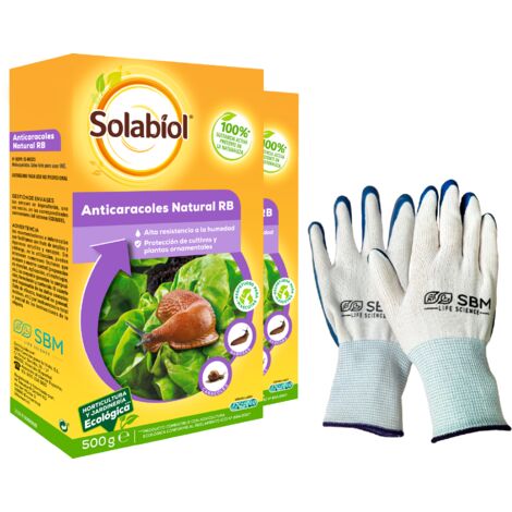 PACK DE 2 - Solabiol Anticaracoles Natural RB, protección contra Caracoles y babosas, 500gr, Verde agua, 4.40x10.5x18 cm