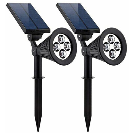 Pack de 2 Spots solaires extérieur étanches - 4 LEDs-RGB