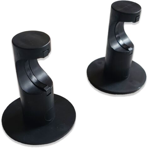 Pack de 2 supports adhésifs noirs pour tringle à rideaux légers et voilages – Ø 20 mm – Fixation sans perçage mur ou fenêtre – Design standard – Haute qualité