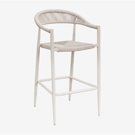 Pack de 2 taburetes altos en aluminio y cuerda trenzada Amatria SKLUM             