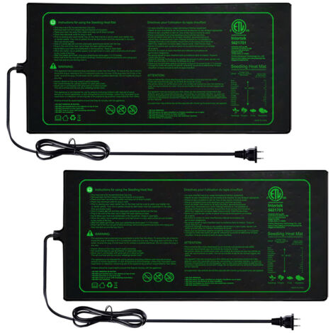 Pack de 2 Tapis Chauffants pour Semis – Hydroponique, Étanche et Résistant, Chauffage Intérieur pour Graines, Jardin et Serres