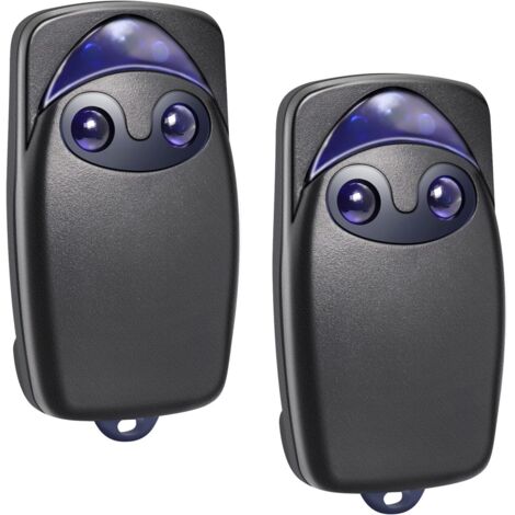 (Pack de 2) Télécommande Universelle 433 MHz pour Portail - replacement pour Flo2r-s, Compatible avec N1ce ONE1, ON1, FLOXIR, FLOXR, FLOX2R, OX2 - Idéale pour Portes Automatiques et Volets Roulants