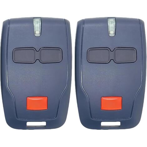 Pack de 2 Télécommandes Garage Universelles 433 MHz à Code Tournant - 2 Canaux, Compatible Mitto 2, Kleio, Ghibli, TRC2 - Remplacement pour Portail et Porte de Garage, Sécurisé et Grogrammable