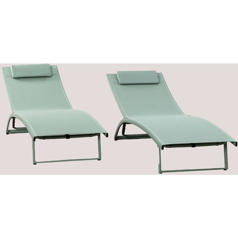 

Pack de 2 Tumbonas Reclinables en Aluminio Dulem SKLUM - Celadón