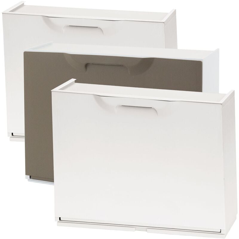 

Pack de 2 zapateros color blanco y zapatero en color marron de polipropileno