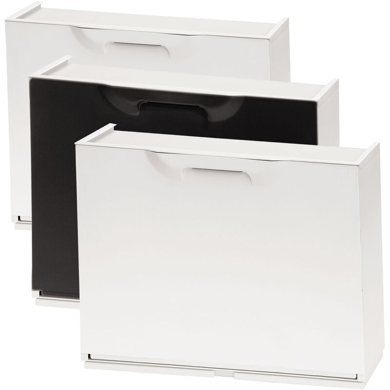 

Wellhome - Pack de 2 zapateros color blanco y zapatero en color negro de polipropileno