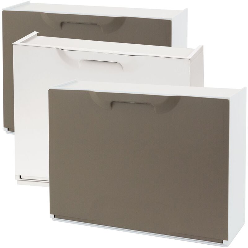 

Wellhome - Pack de 2 zapateros color marron y zapatero en color blanco de polipropileno