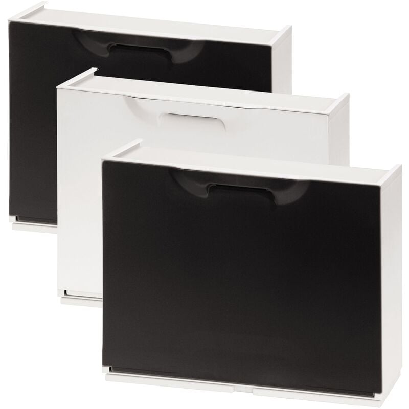 

Wellhome - Pack de 2 zapateros color negro y zapatero en color blanco de polipropileno