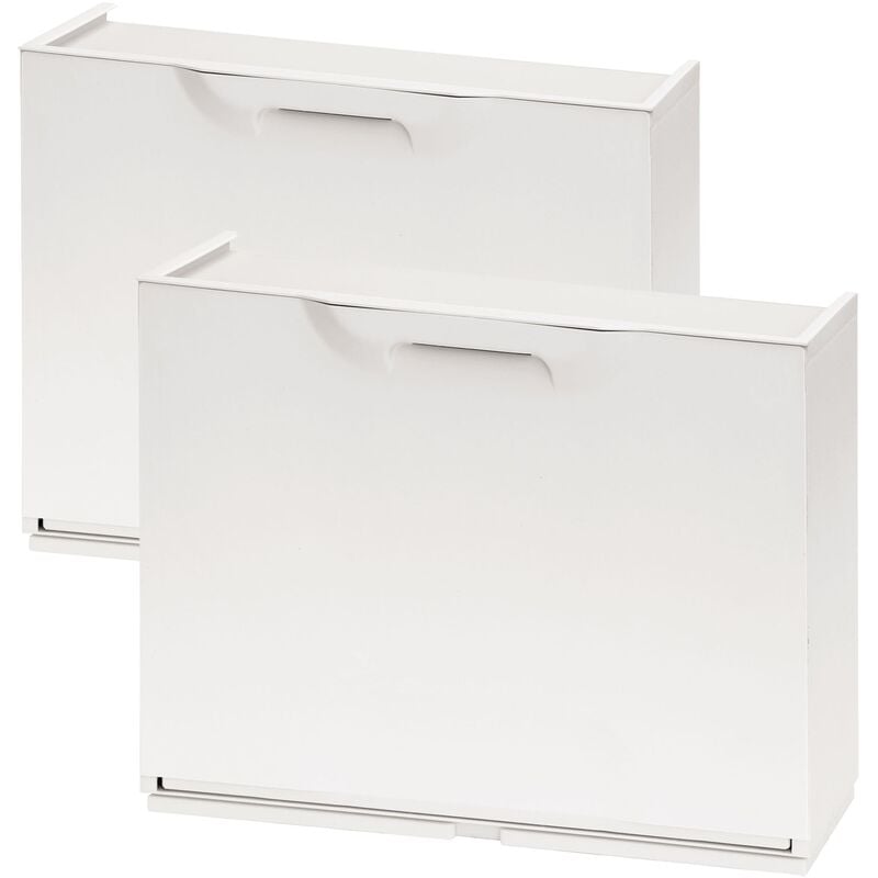 

Wellhome - Pack de 2 zapateros en polipropileno color blanco