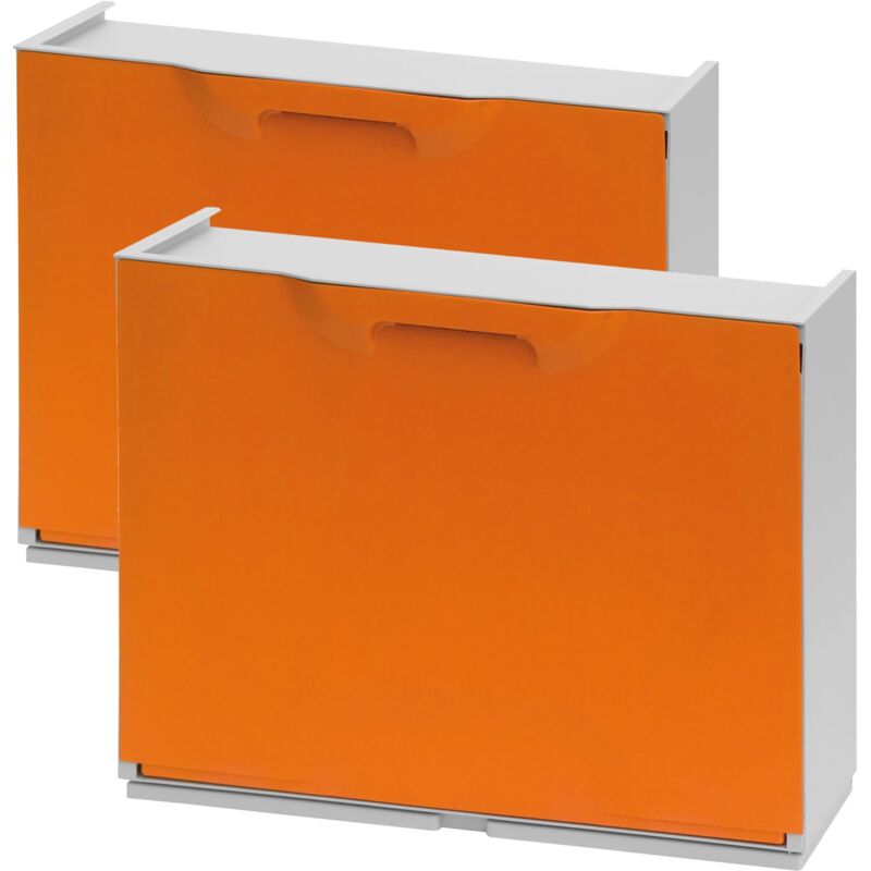 

Pack de 2 zapateros en polipropileno color naranja