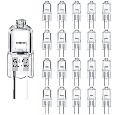 Pack de 20 ampoules halogènes G4 – 160 lumens – 2800K blanc chaud – Dimmables – Éclairage intérieur pour maison et commerce – 3000h
