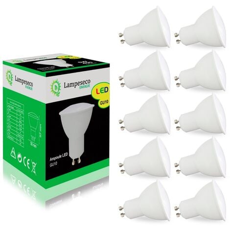 LAMPESECOENERGIE Pack de 20 Ampoules Led GU10 7W Blanc Neutre 480 Lumens 100°