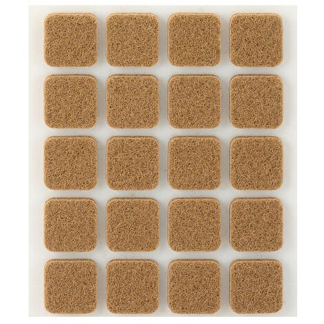 Pack De 20 Patins En Feutre Marron Synthetiques Adhesifs 17x17mm Plasfix Inofix
