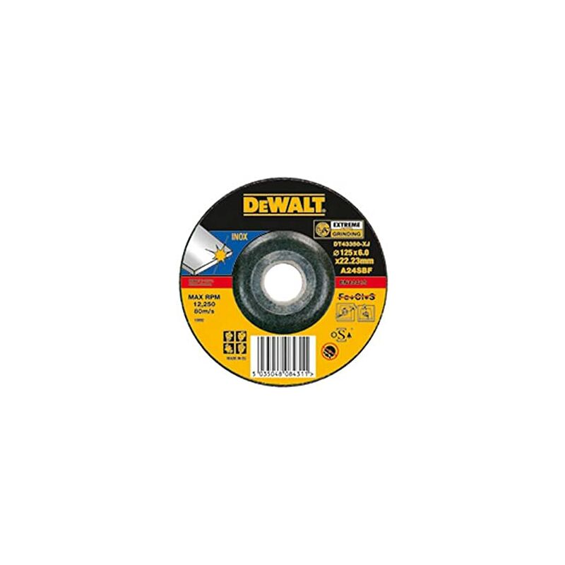 

DT43242-XJ Disco de corte Extreme plano para acero inoxidable 115 x 3 x 22.23 mm - Dewalt