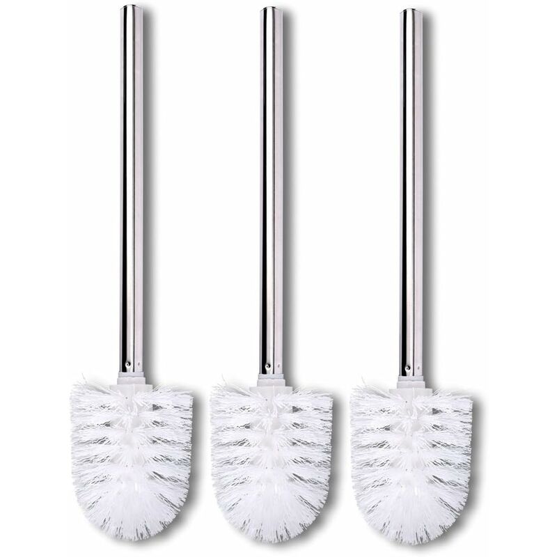 Csparkv - Pack de 3 brosses de Rechange pour Toilettes Tête de Brosse Acier Inoxydable Blanc Brosse pour Toilettes Brosse de Rechange pour Toilettes