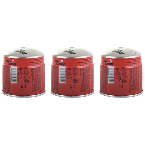 Pack de 3 Cartouches de gaz 190g Perçable Butane Propane Avec Sécurité stop-gaz ALPENTECH