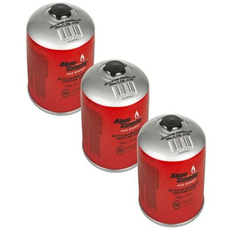 Pack de 3 Cartouches de gaz 500gr Butane/Propane MIX Gaz camping Appareils à gaz ALPENTECH