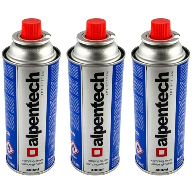 Alpentech - Pack de 3 cartouches gaz 250g butane Bouteille de gaz UN2037 pour réchauds et désherbeurs thermiques